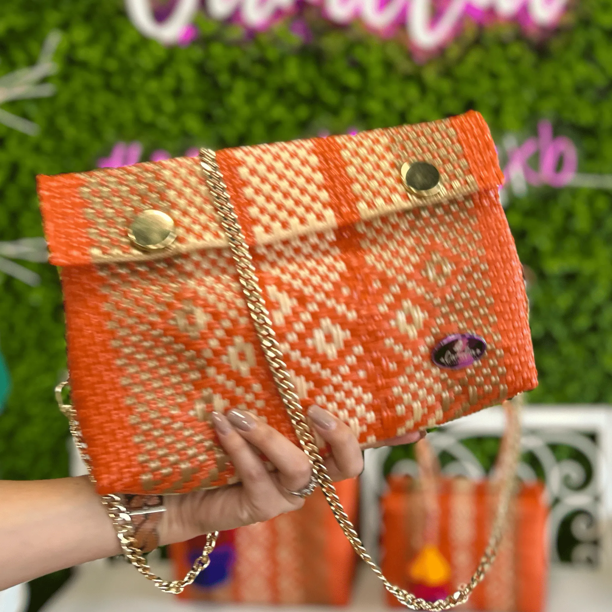 Upcycled Handwoven Handbags - Orange Crush BUNDLE