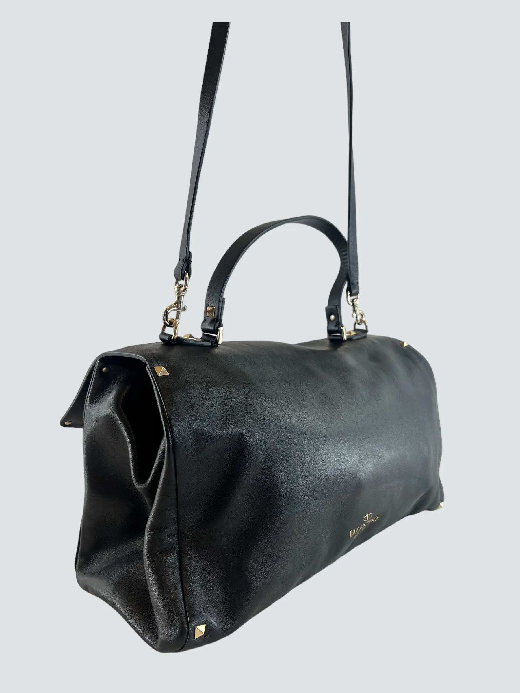 Valentino Black Leather Satchel