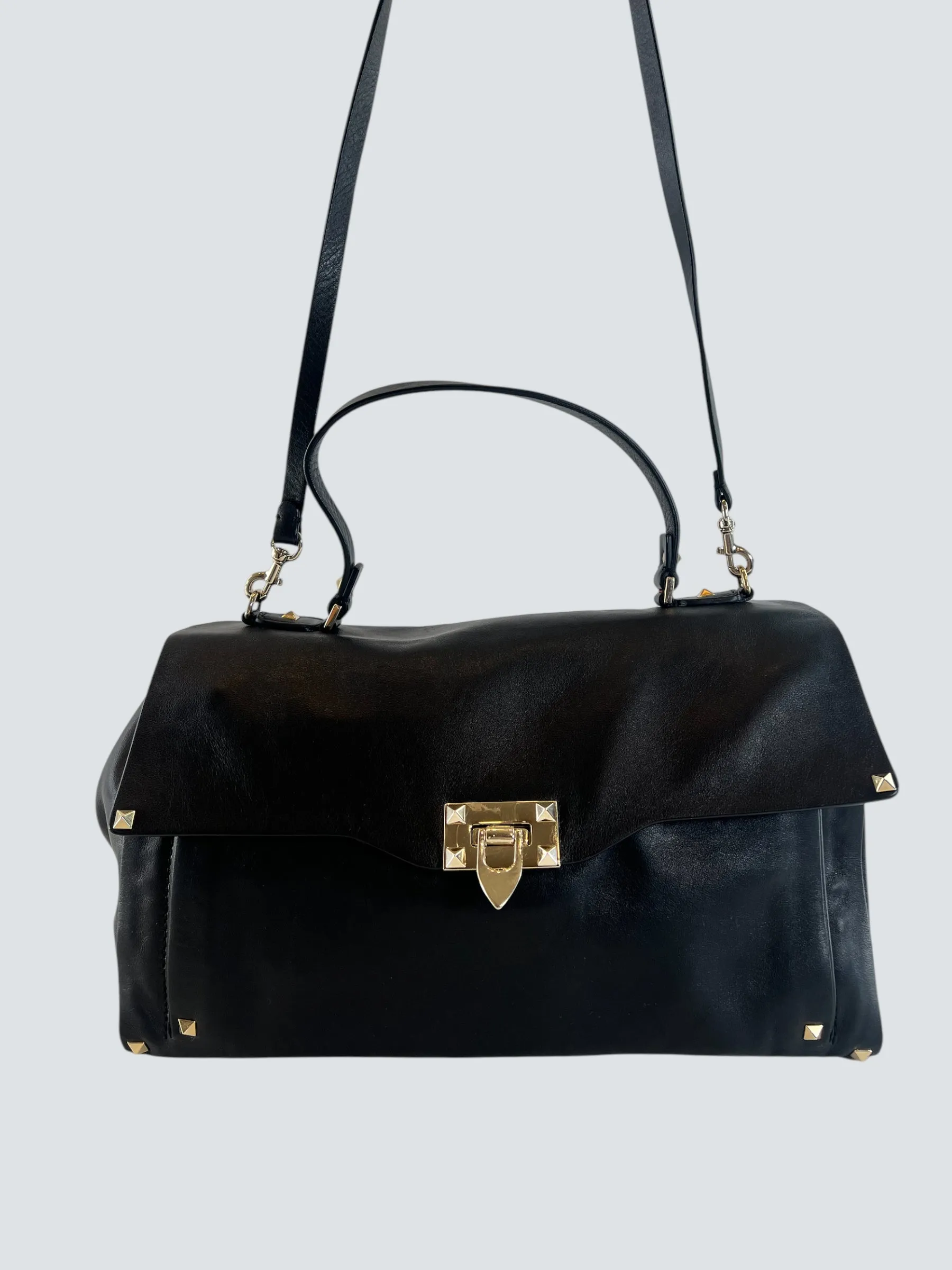 Valentino Black Leather Satchel