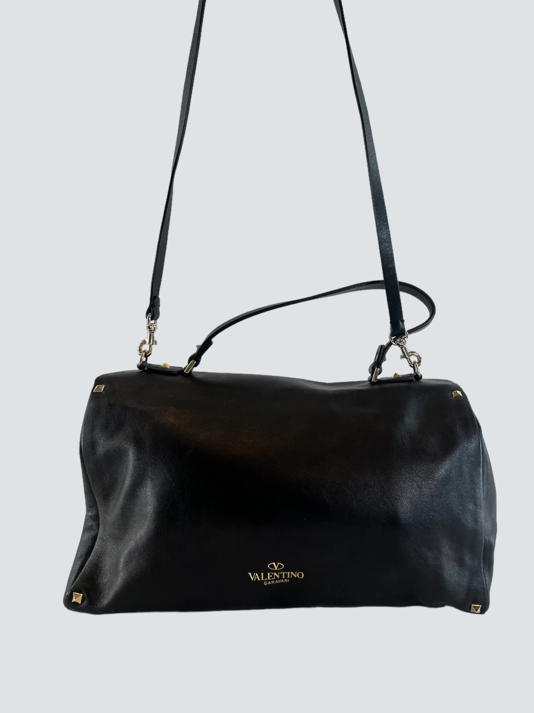 Valentino Black Leather Satchel
