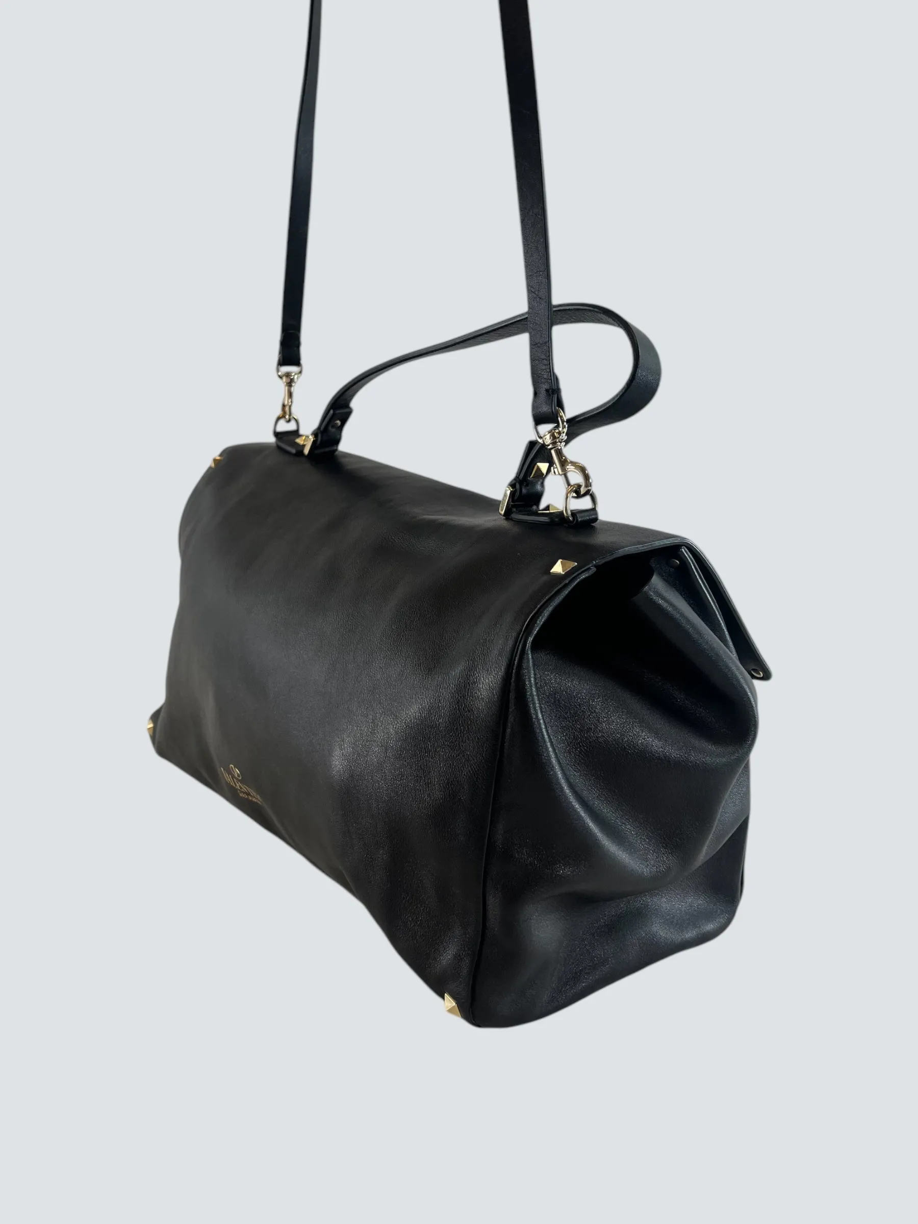 Valentino Black Leather Satchel