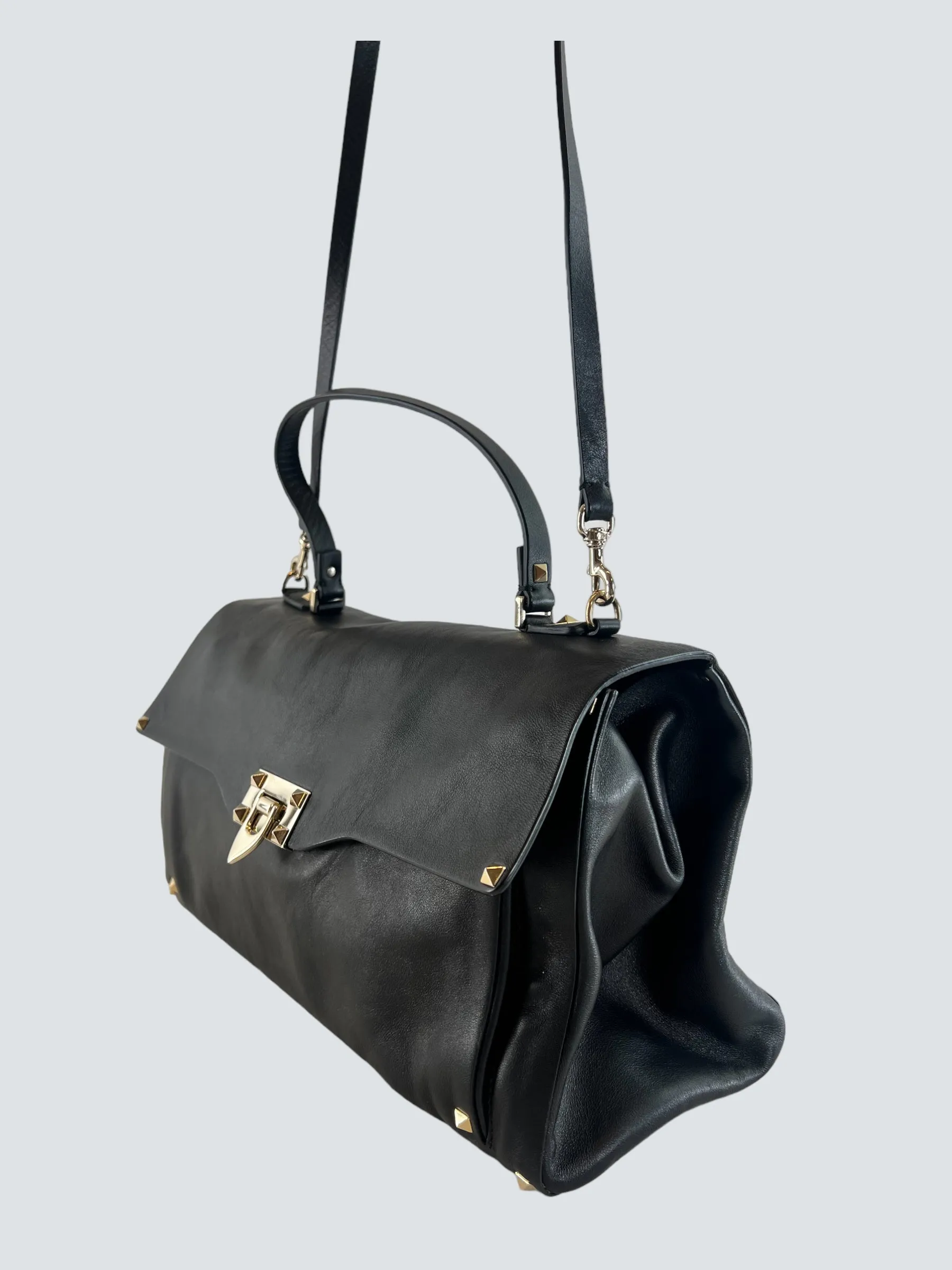 Valentino Black Leather Satchel