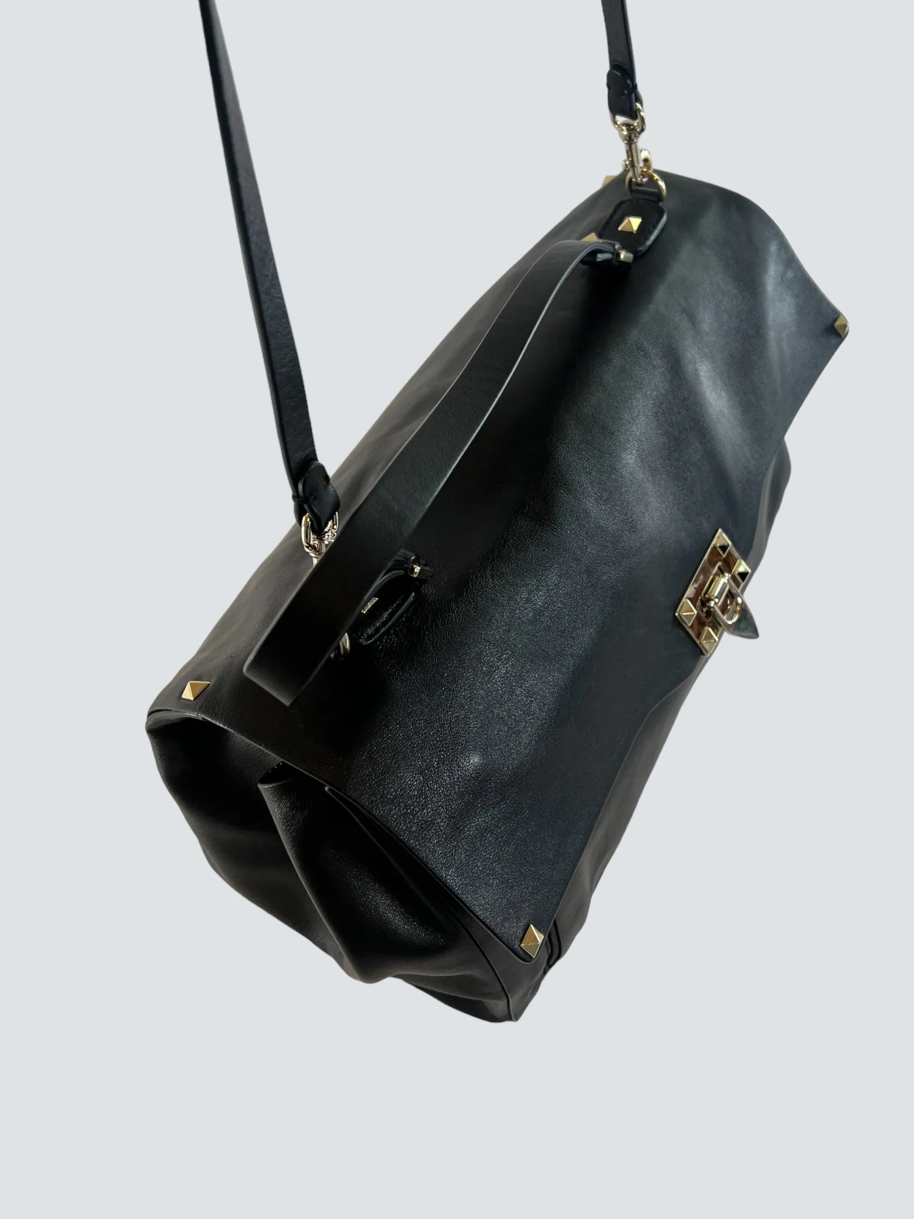 Valentino Black Leather Satchel