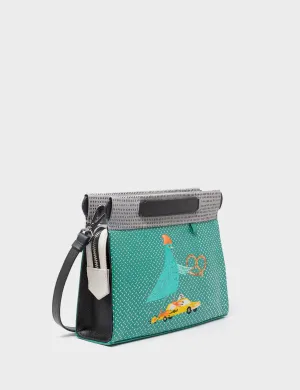 Vali Small Crossbody Deep Sea Green Leather Bag - Pigeonista Design