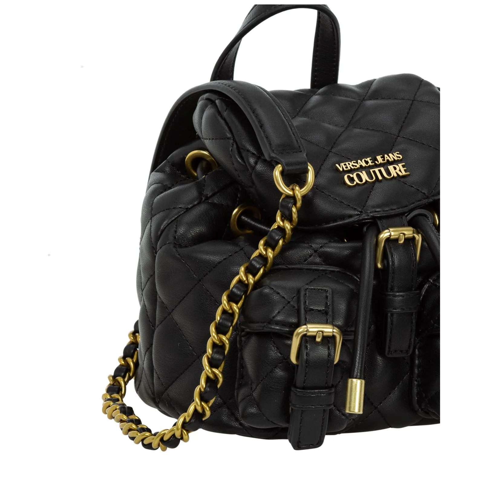 Versace Jeans Couture Logo Plaque Quilted Backpack
