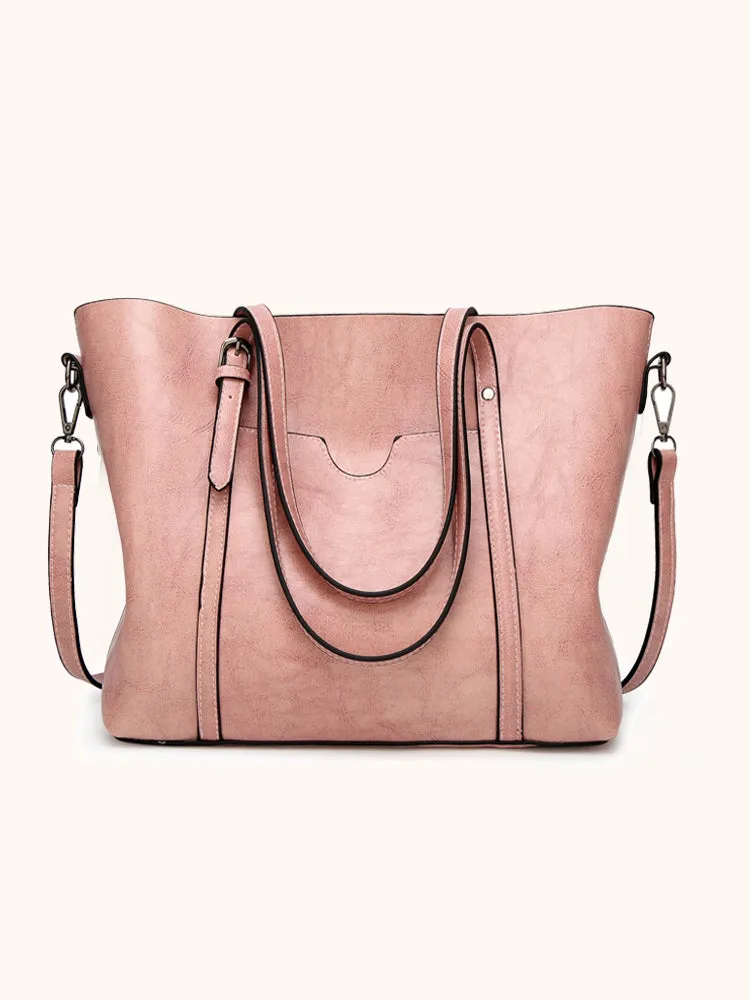 Vintage PU Leather Handbags Shoulder Satchel Bags with Purse Organizer