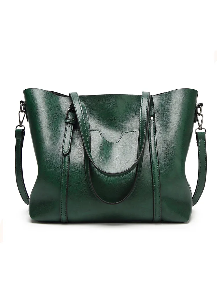 Vintage PU Leather Handbags Shoulder Satchel Bags with Purse Organizer