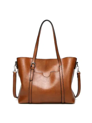 Vintage PU Leather Handbags Shoulder Satchel Bags with Purse Organizer