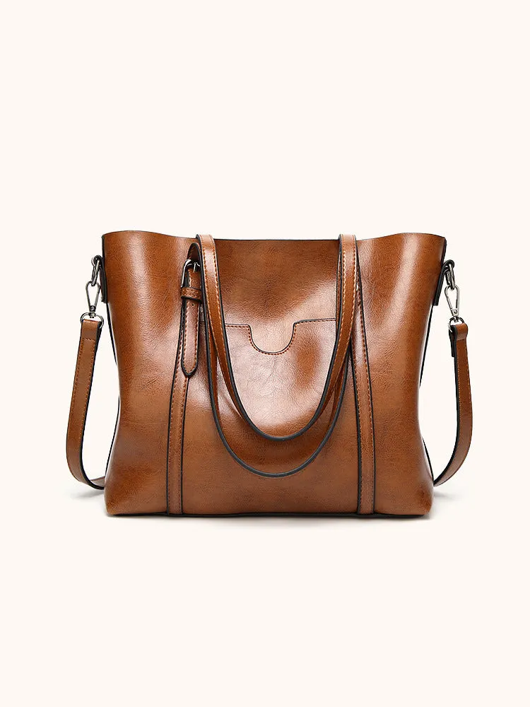 Vintage PU Leather Handbags Shoulder Satchel Bags with Purse Organizer