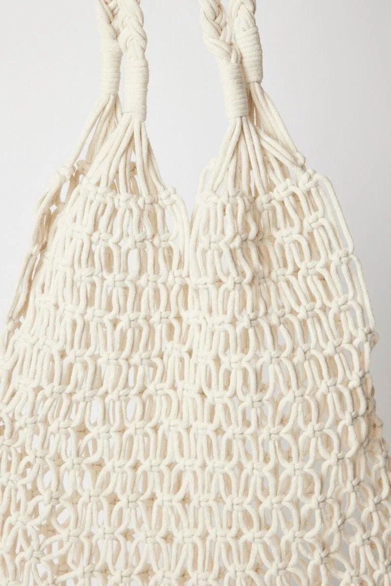 White Crochet Shopper Bag