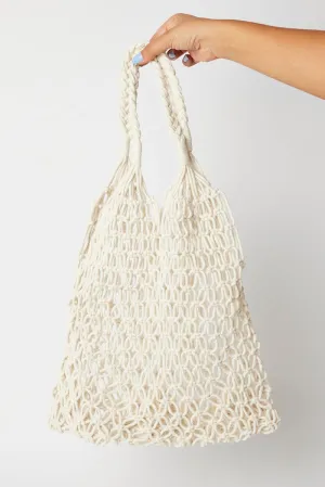 White Crochet Shopper Bag