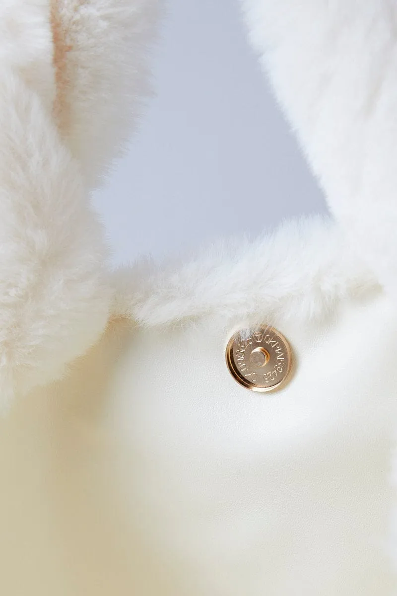 White Faux Fur Tote Bag