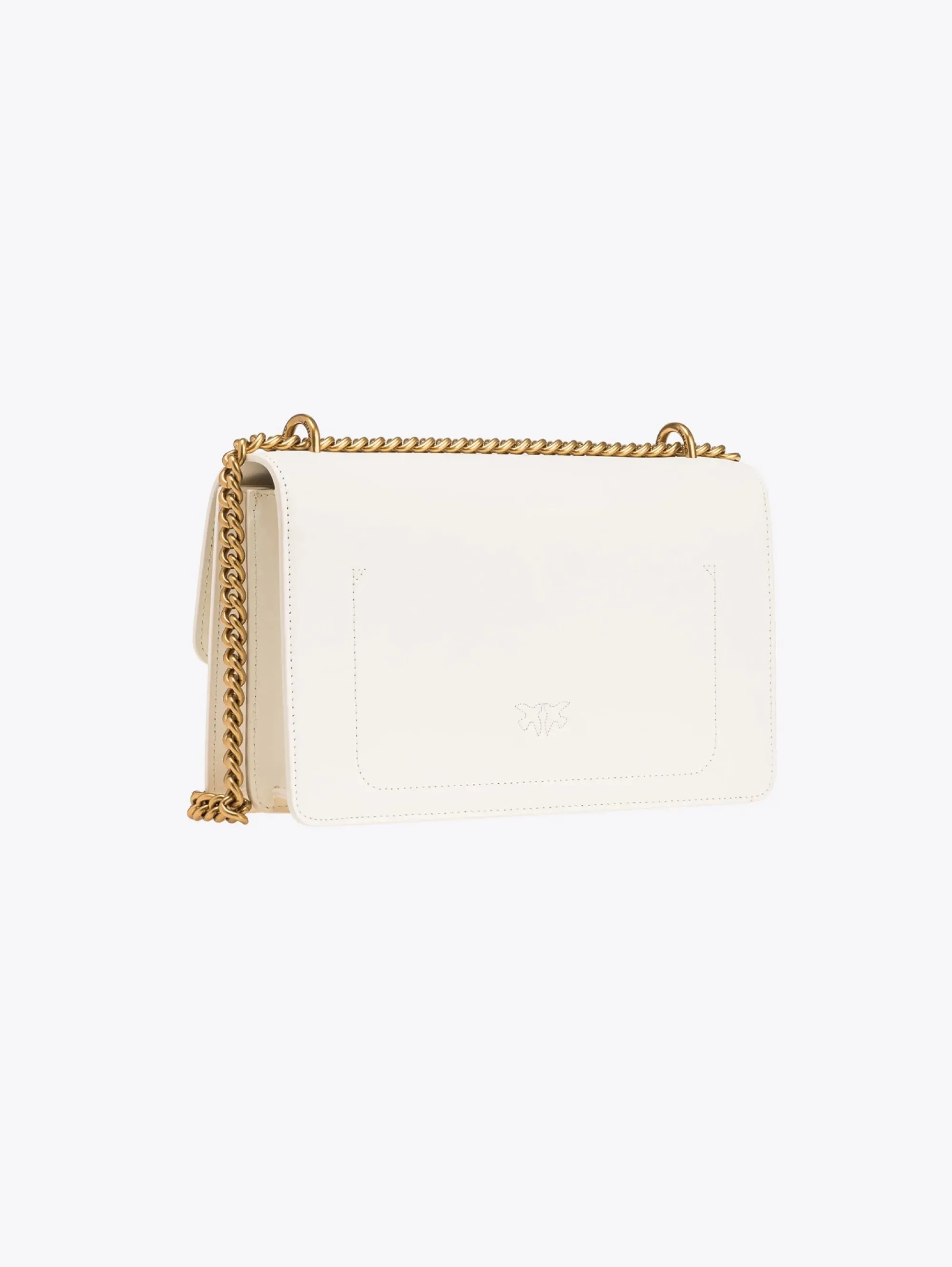 White Silk Leather Shoulder Bag