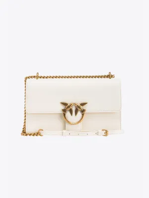 White Silk Leather Shoulder Bag