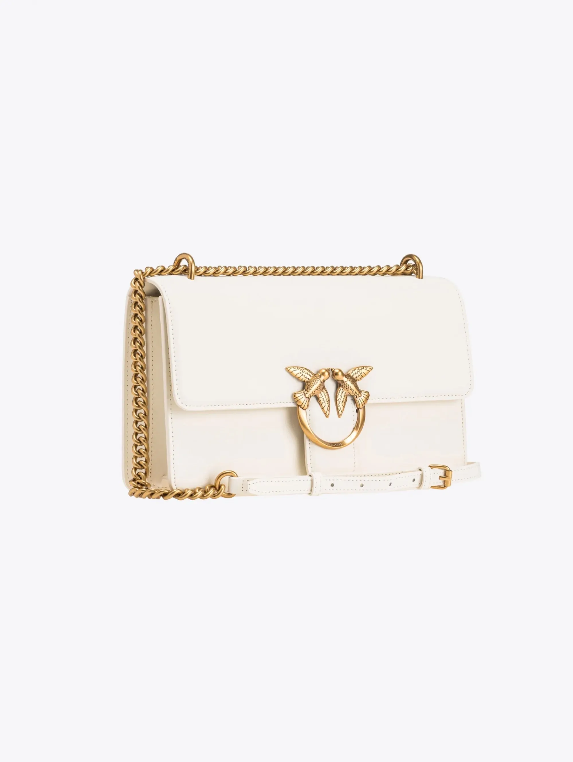 White Silk Leather Shoulder Bag