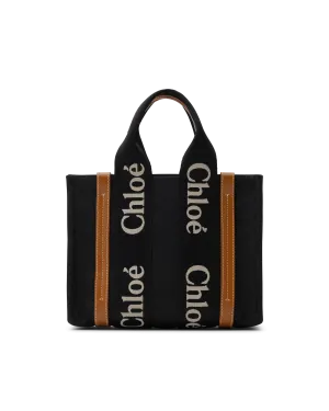 Woody Linen Leather Small Tote Bag