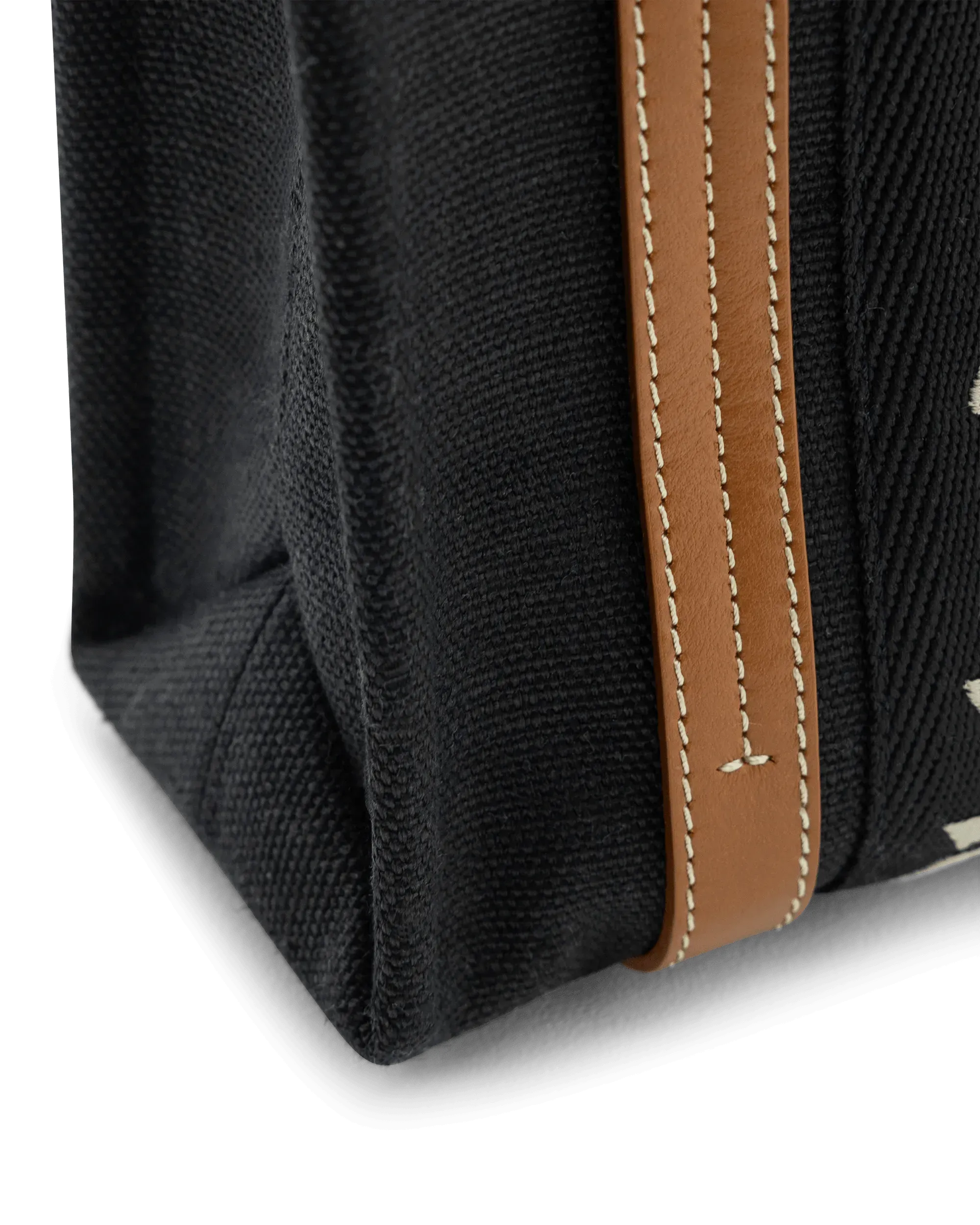 Woody Linen Leather Small Tote Bag